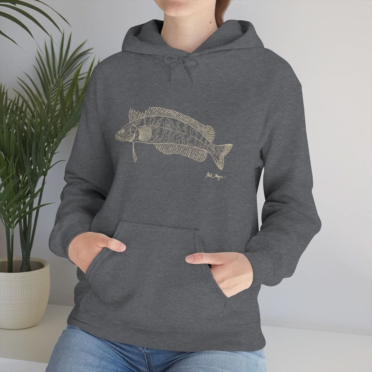 Giant Kelpfish Drawing Warm Hoodie