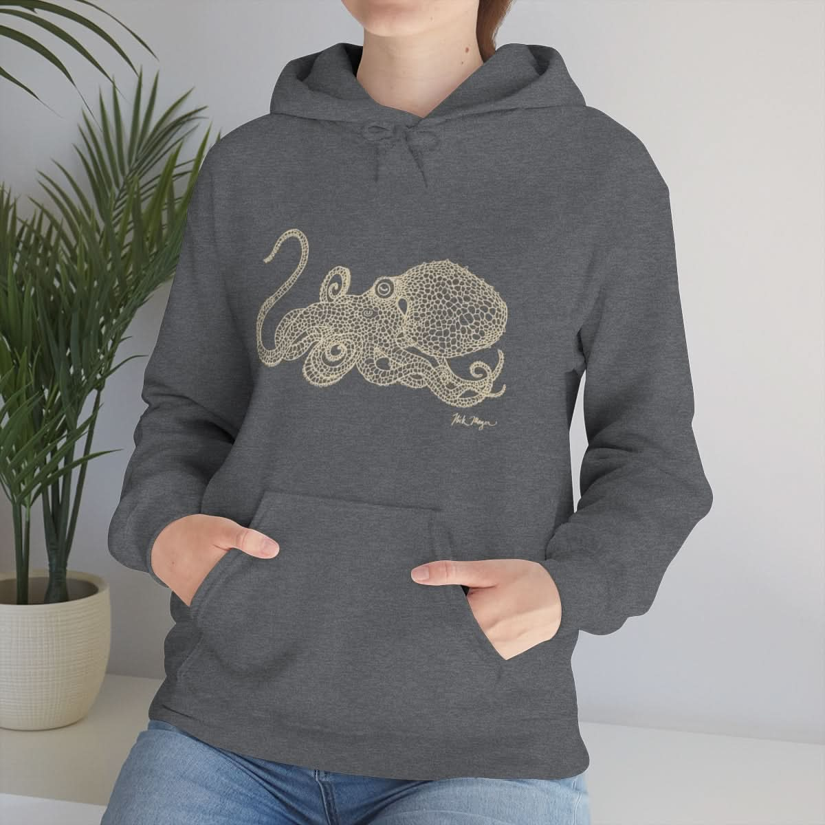 Octopus Drawing Warm Hoodie