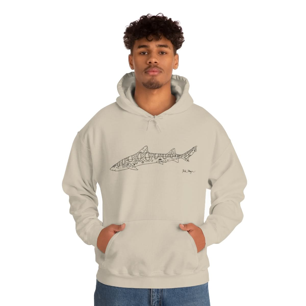 Leopard Shark Drawing Warm Hoodie