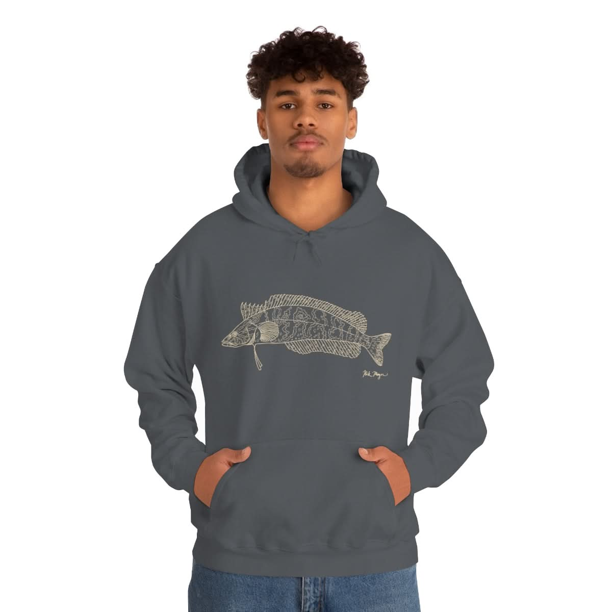 Giant Kelpfish Drawing Warm Hoodie