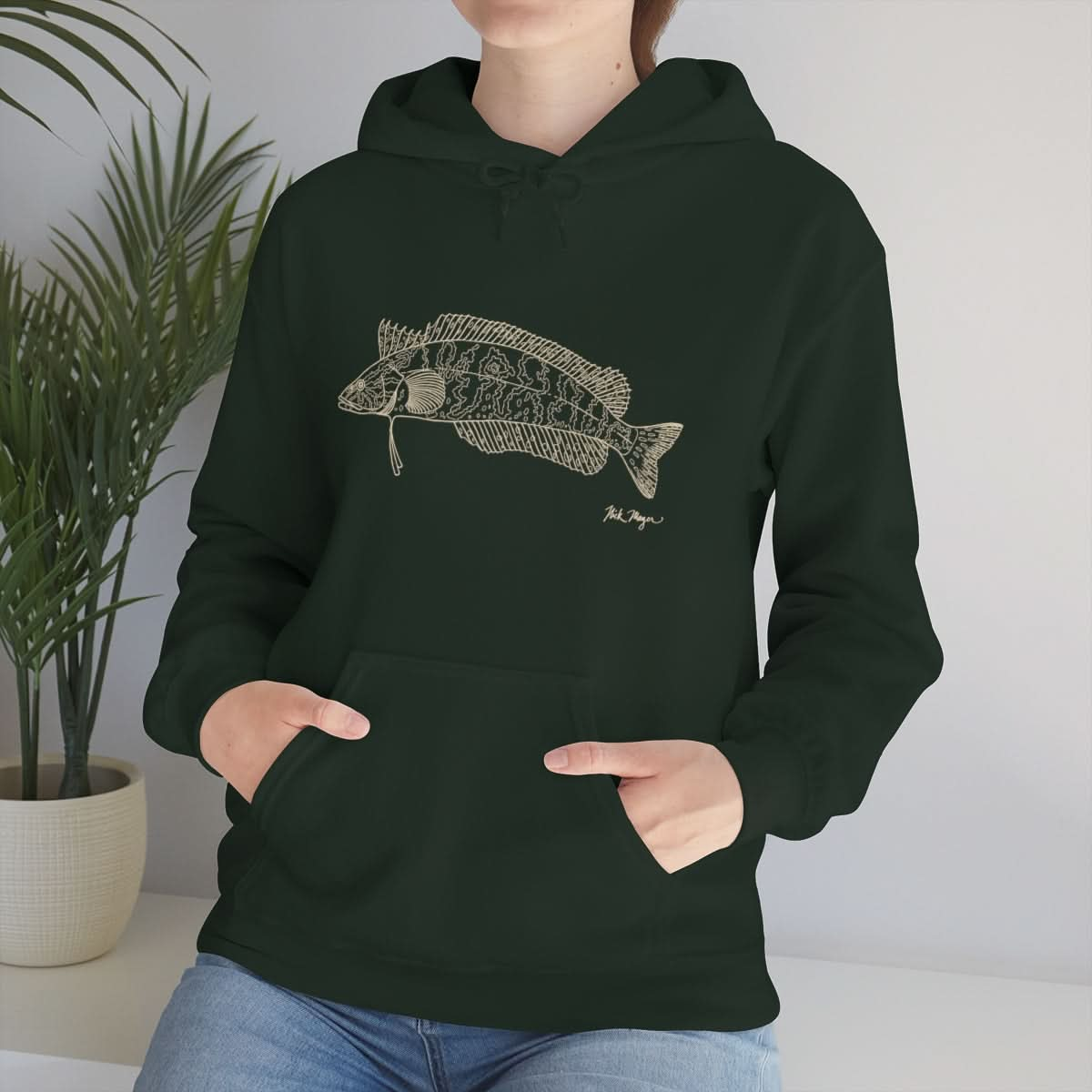 Giant Kelpfish Drawing Warm Hoodie