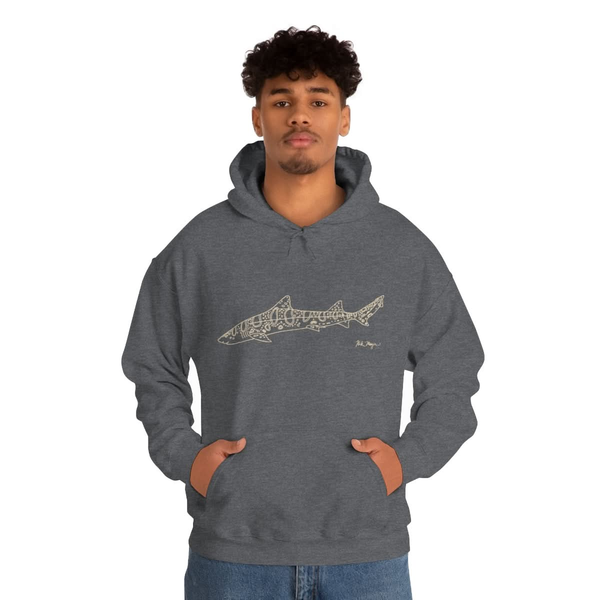 Leopard Shark Drawing Warm Hoodie