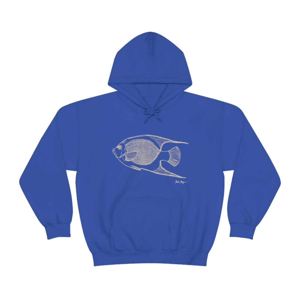 Queen Angelfish Drawing Warm Hoodie