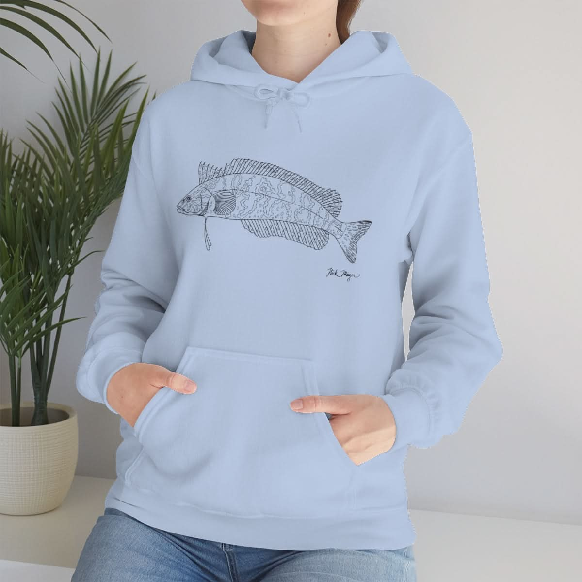 Giant Kelpfish Drawing Warm Hoodie