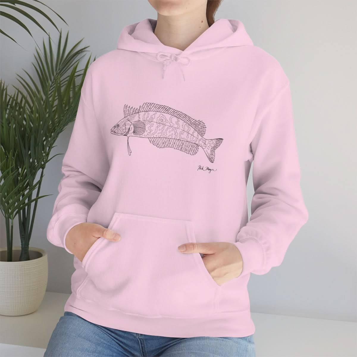 Giant Kelpfish Drawing Warm Hoodie