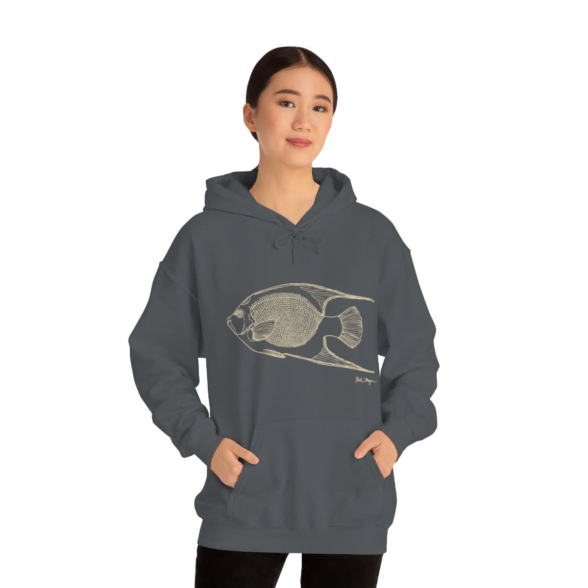 Queen Angelfish Drawing Warm Hoodie