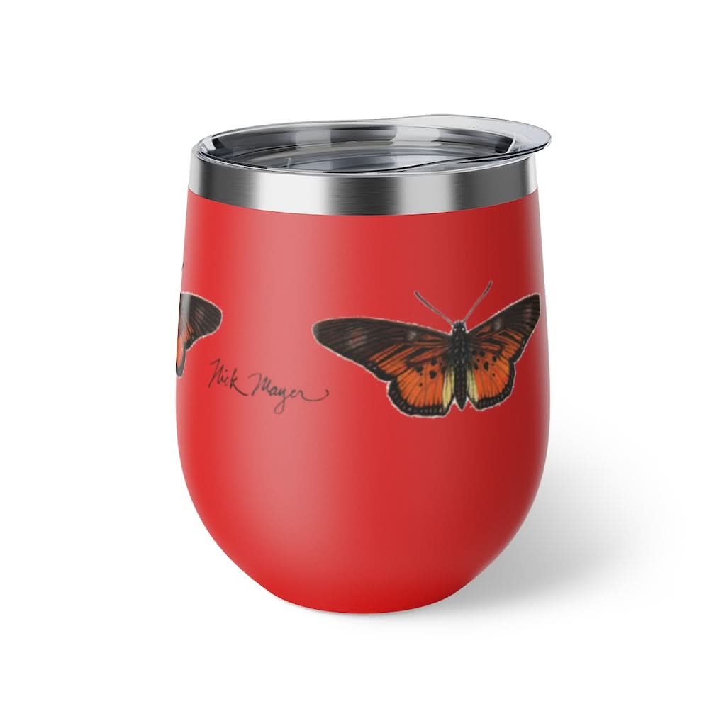 Orange Butterfly Copper Wine Tumbler