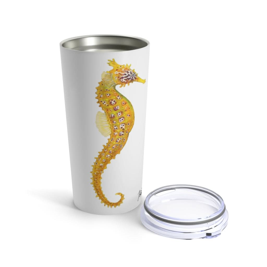 Yellow Seahorse 3, 20 oz Steel Tumbler