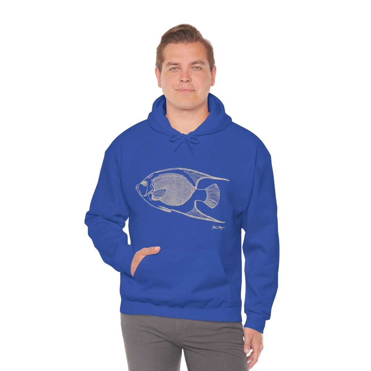 Queen Angelfish Drawing Warm Hoodie