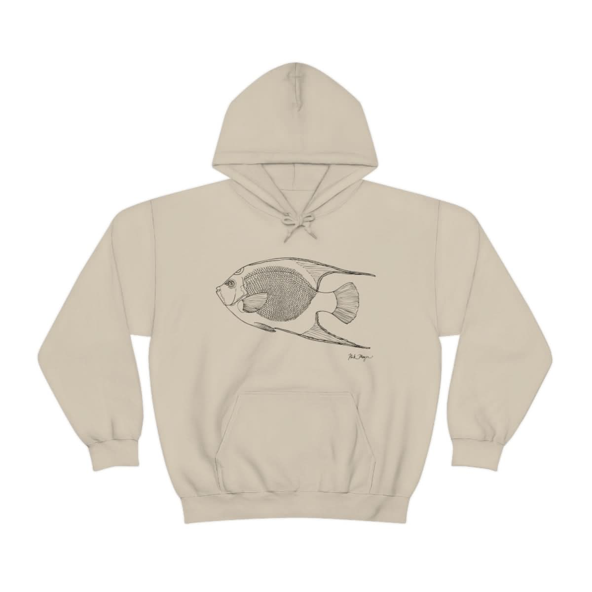 Queen Angelfish Drawing Warm Hoodie