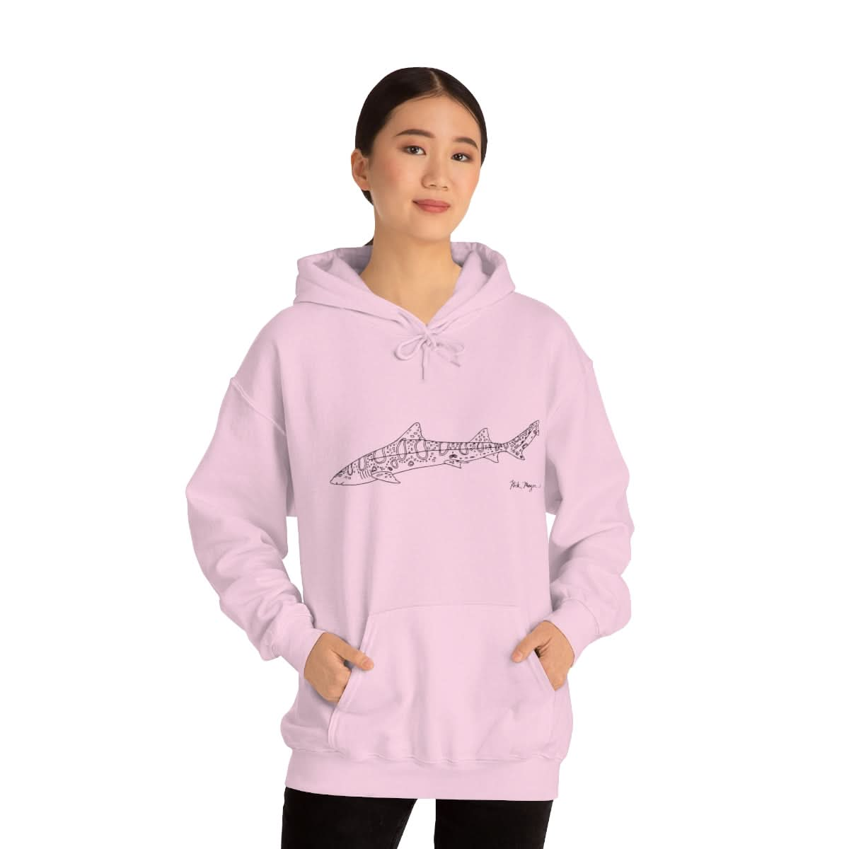 Leopard Shark Drawing Warm Hoodie