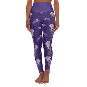 Purple Jellyfish High Waisted Yoga Leggings