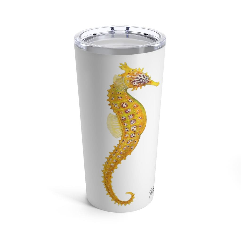 Yellow Seahorse 3, 20 oz Steel Tumbler