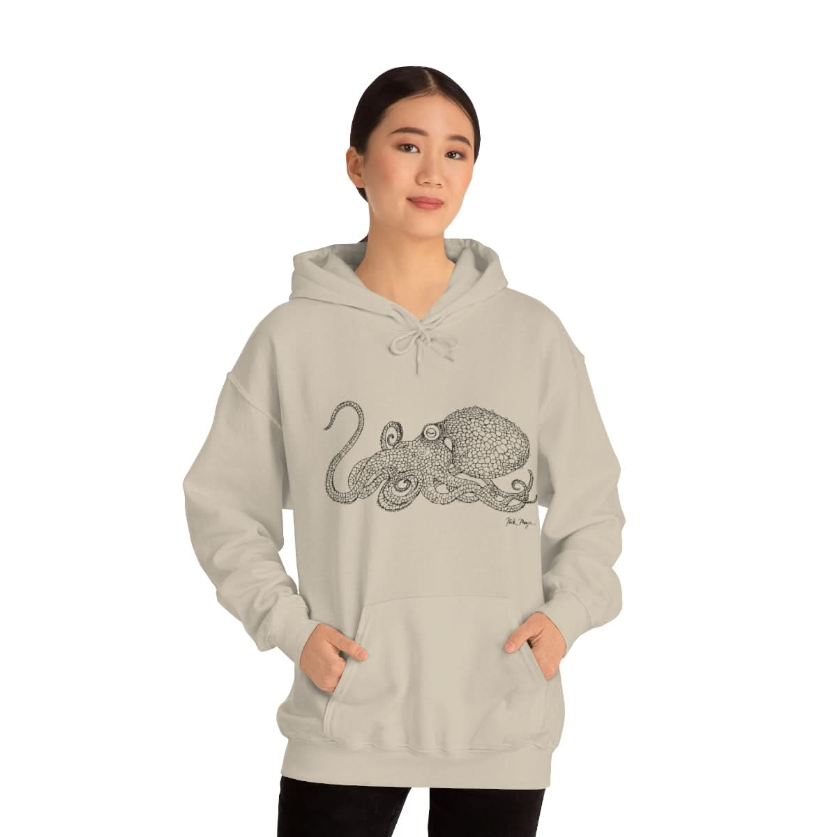 Octopus Drawing Warm Hoodie