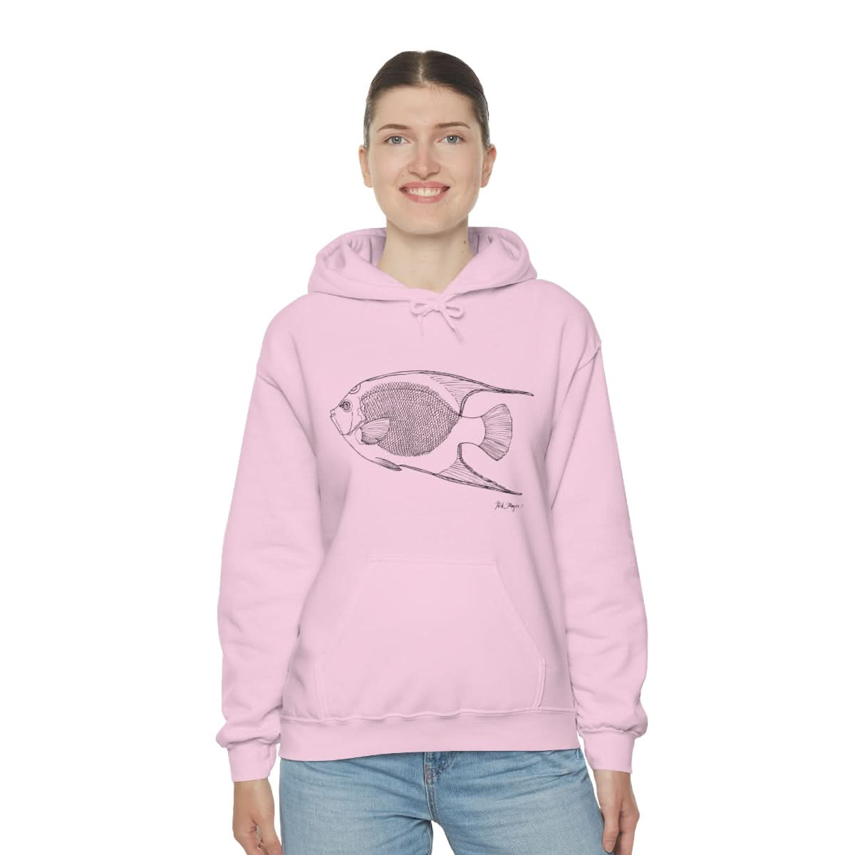 Queen Angelfish Drawing Warm Hoodie