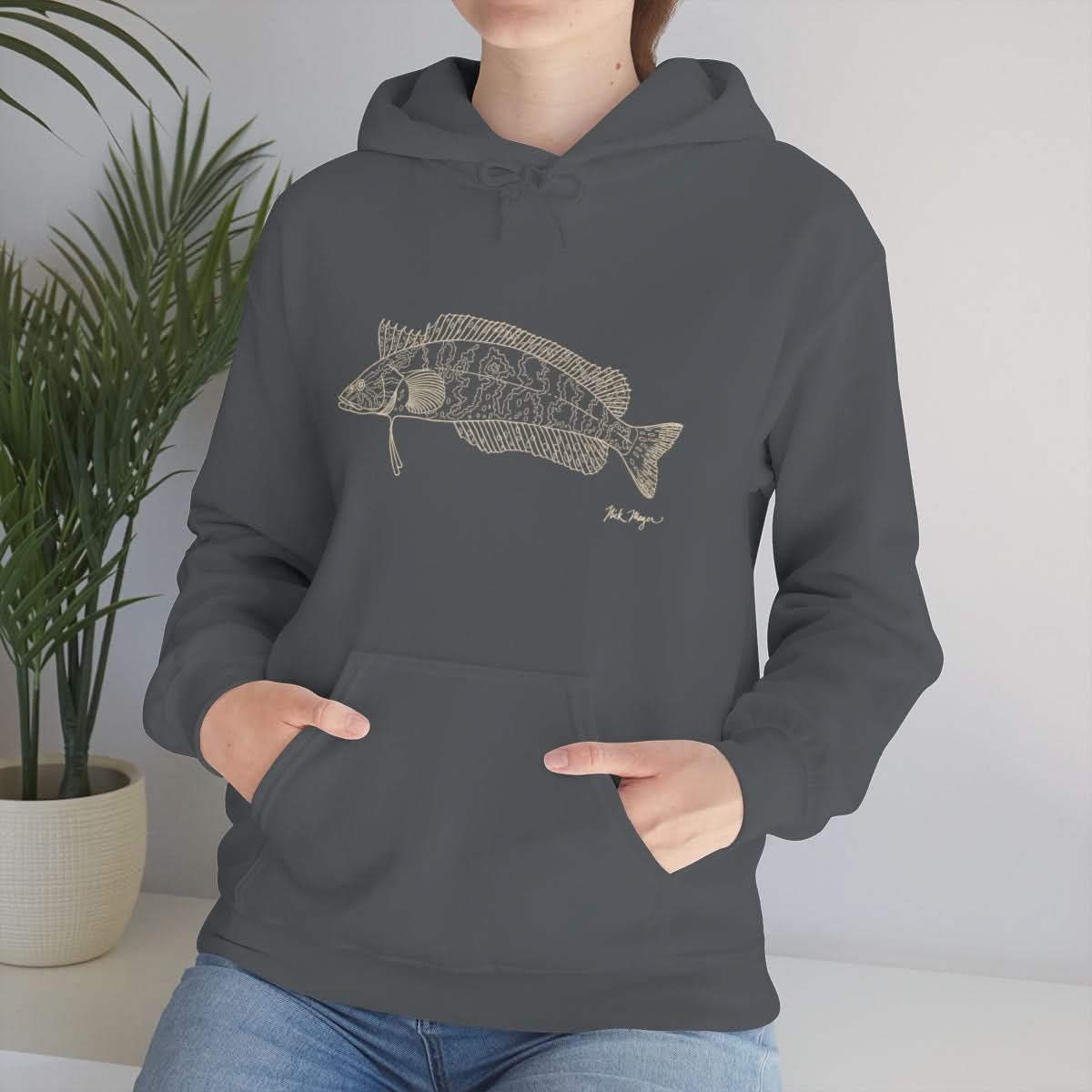 Giant Kelpfish Drawing Warm Hoodie