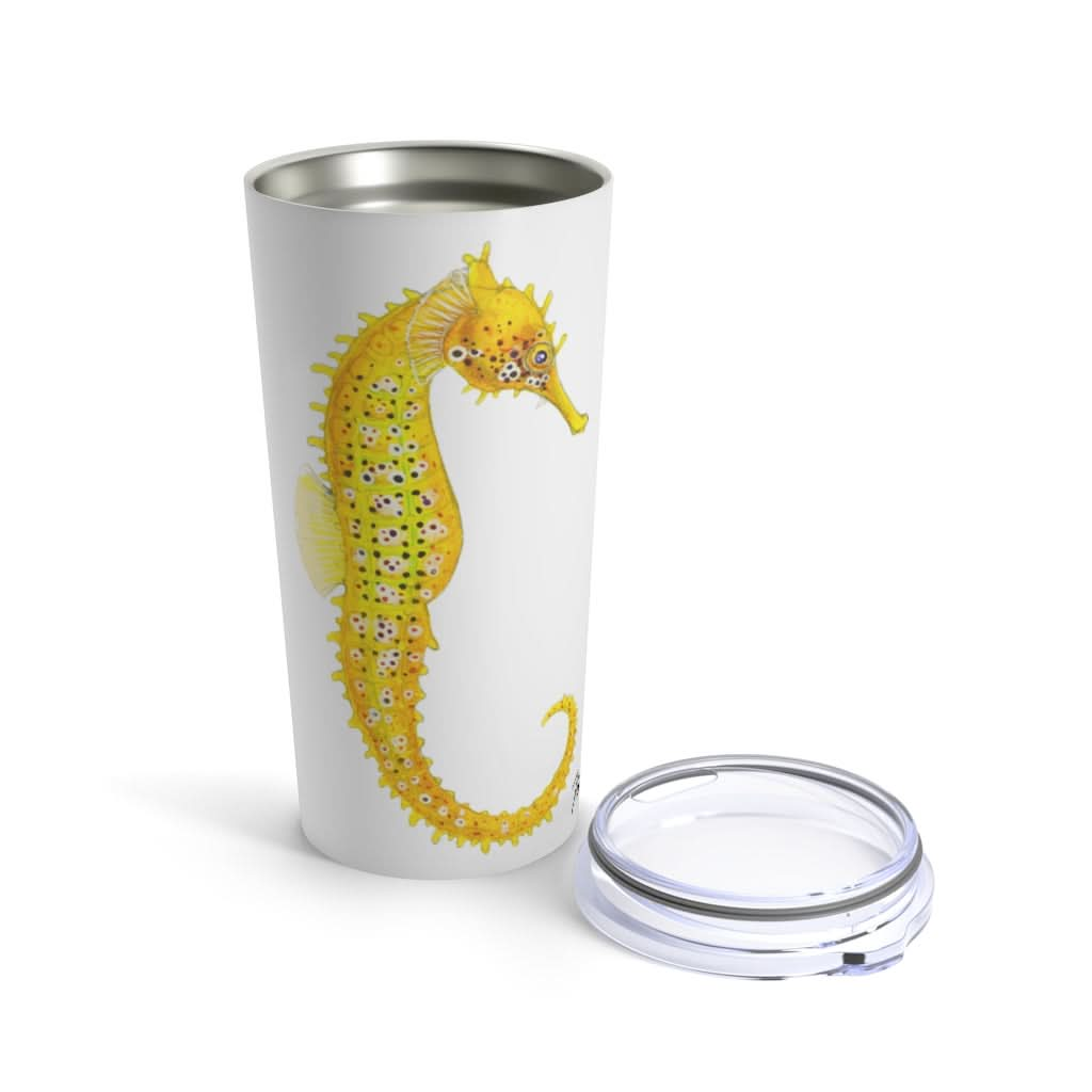 Yellow Seahorse 4, 20 oz Steel Tumbler