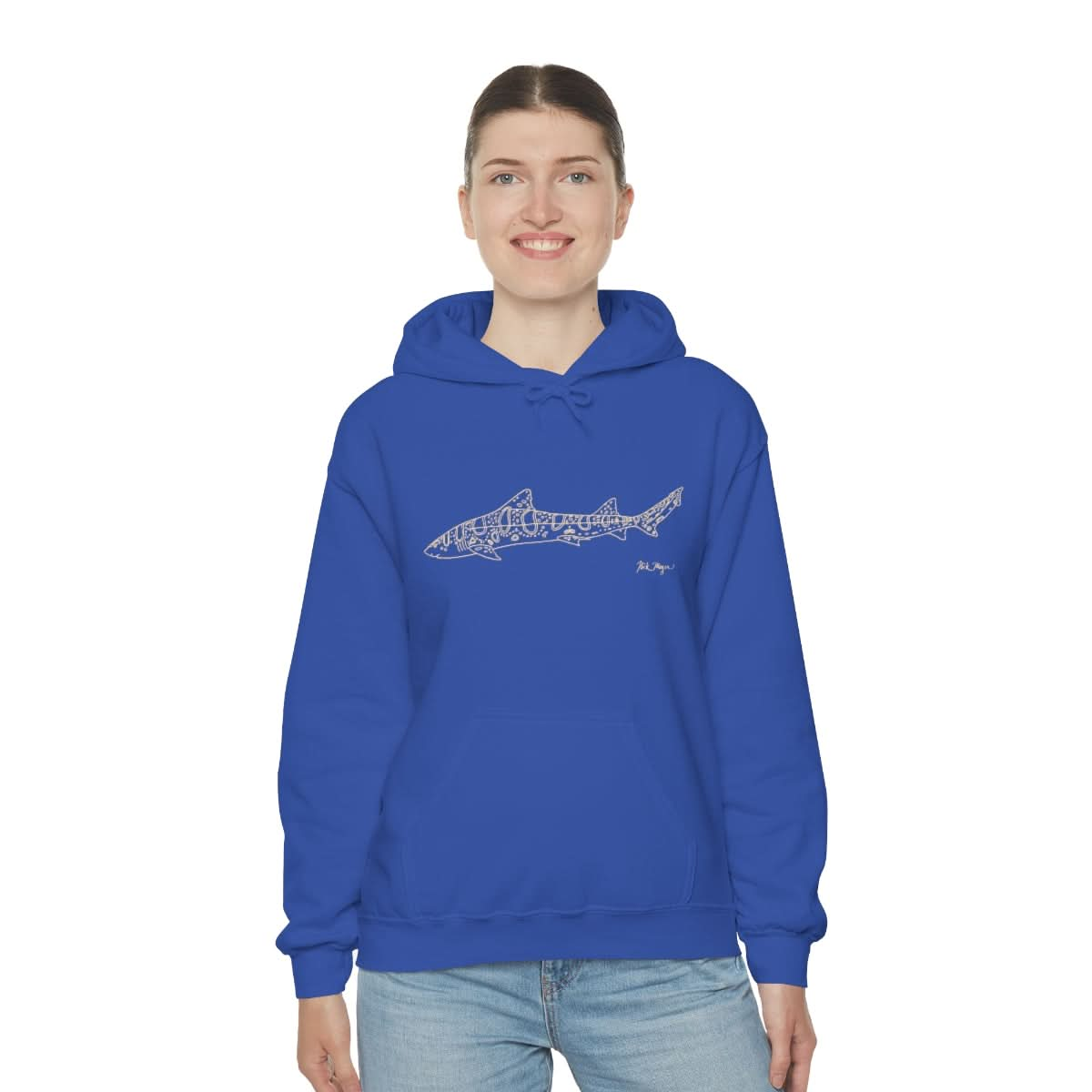 Leopard Shark Drawing Warm Hoodie