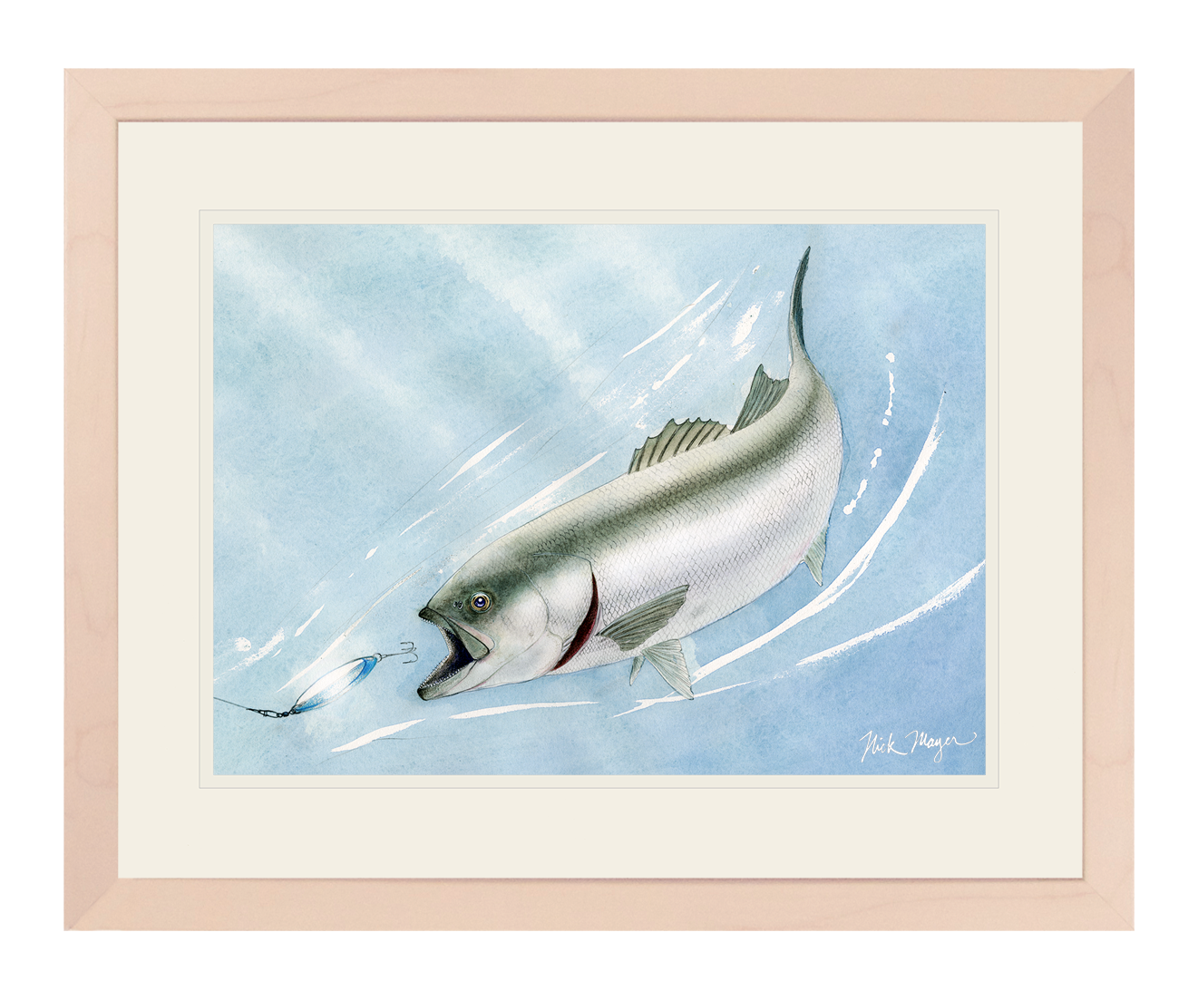 Bluefish and Kastmaster Original Watercolor Painting