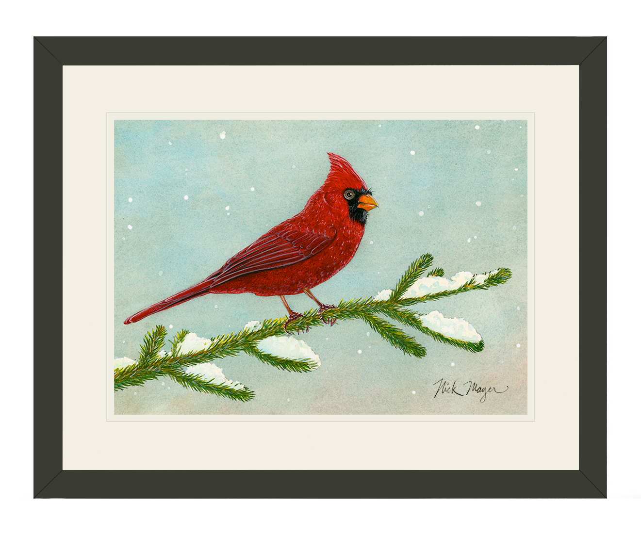 Snowy Cardinal Print