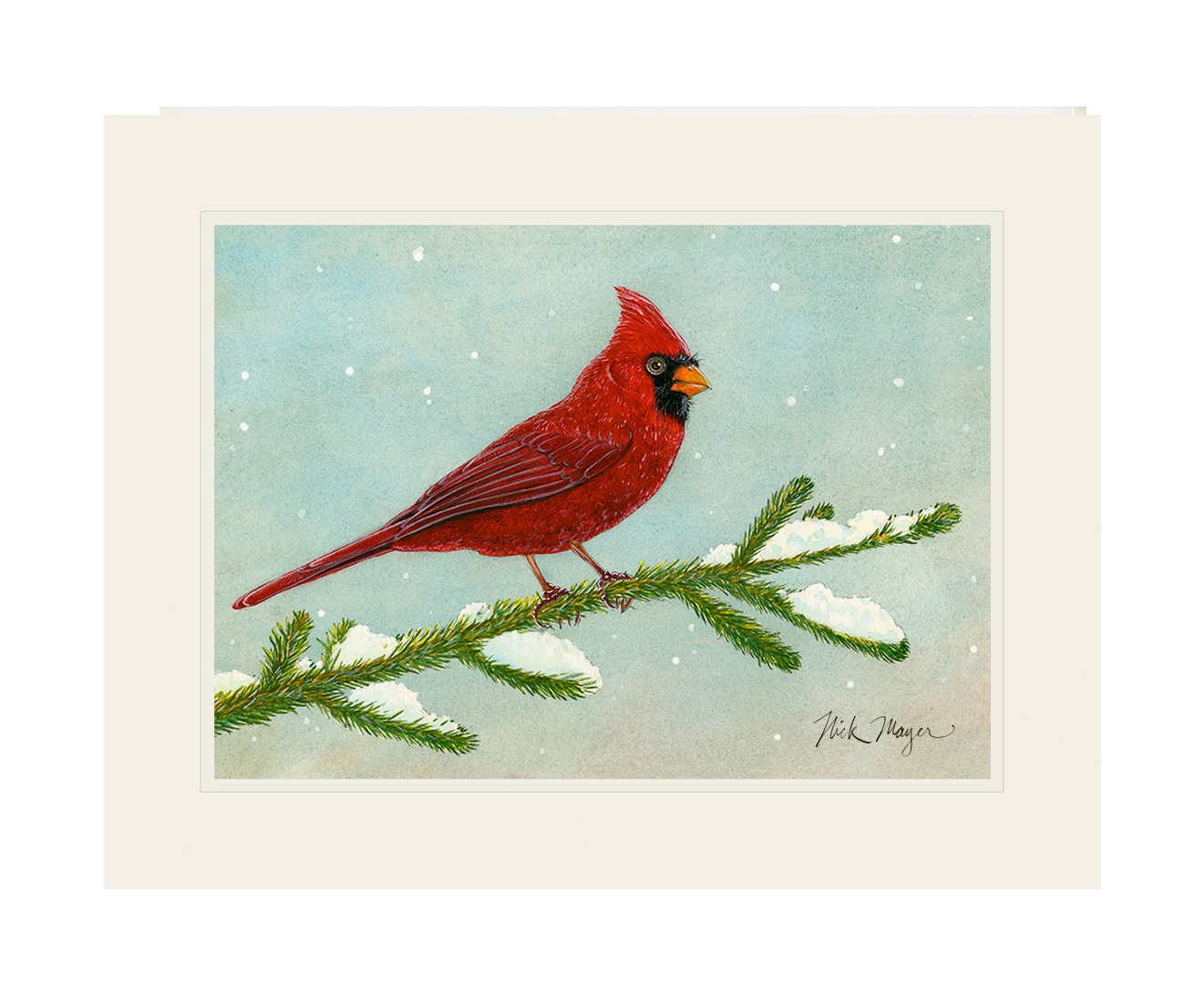 Snowy Cardinal Print