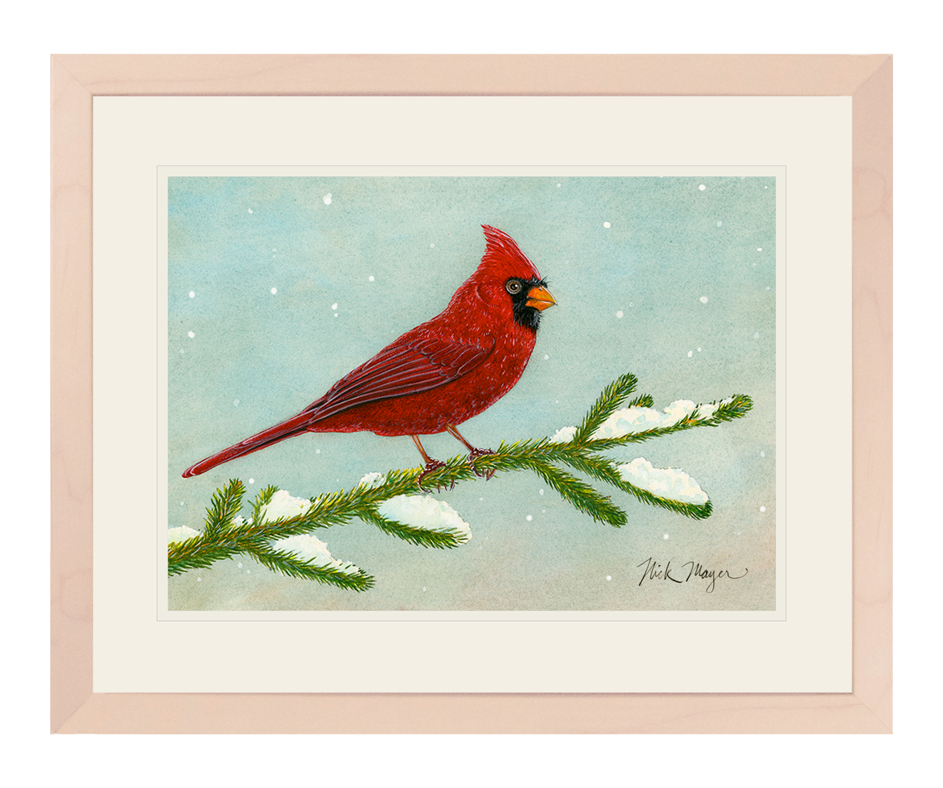 Snowy Cardinal Print