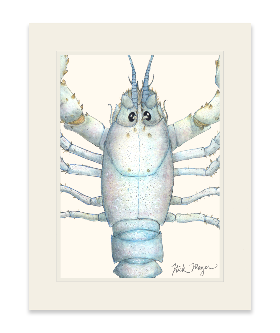 White Lobster Closeup Print