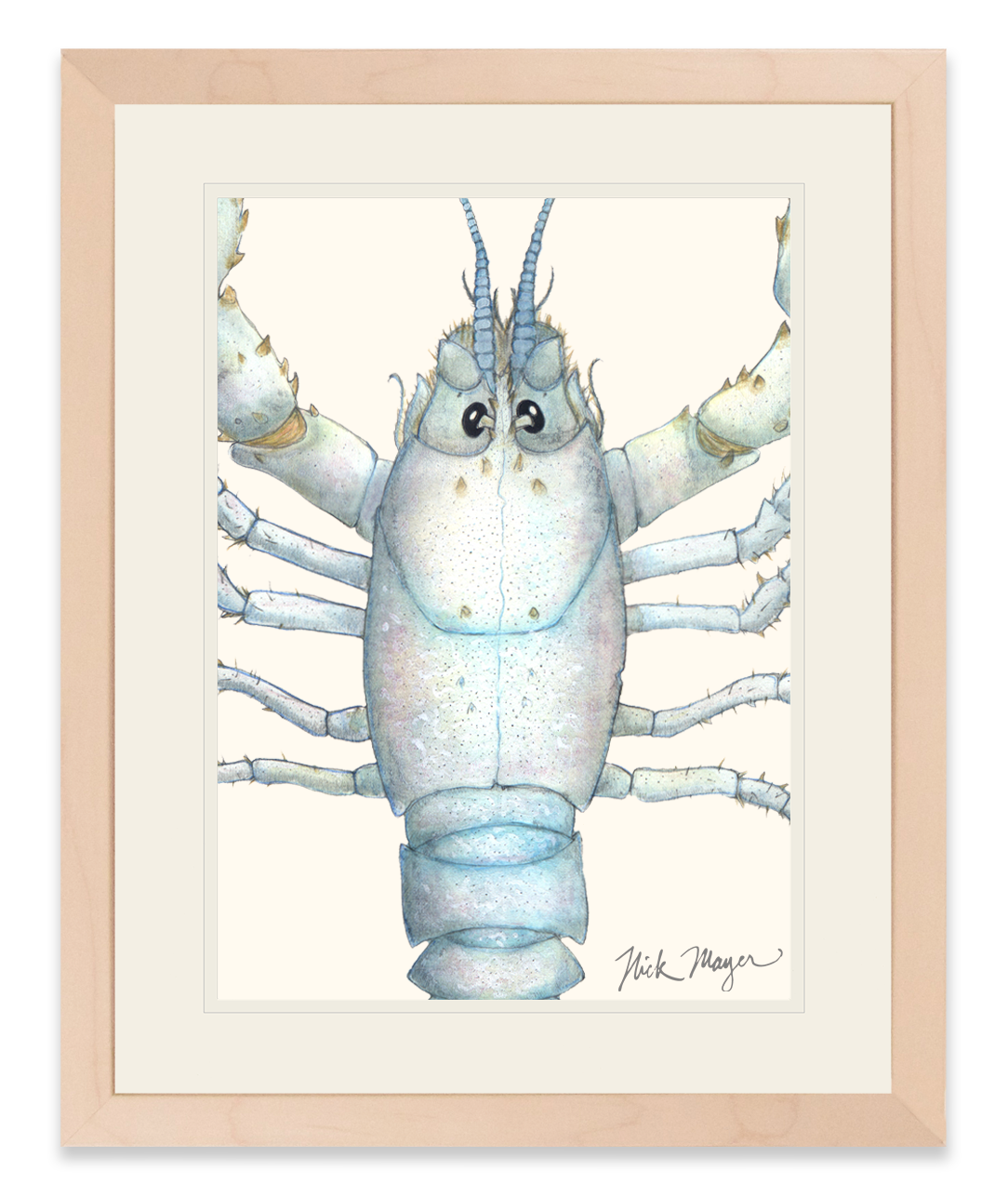 White Lobster Closeup Print