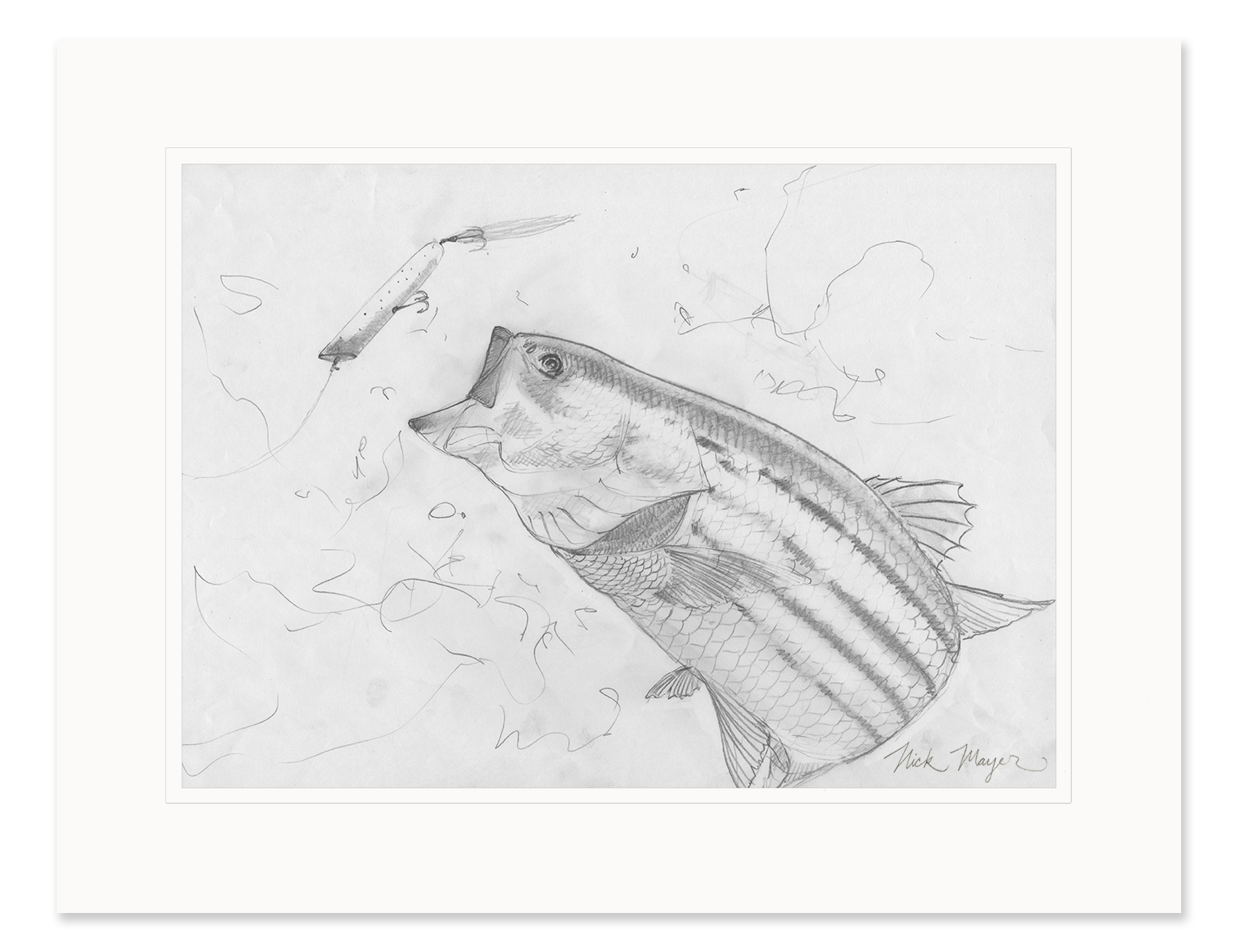 Striper and Atom Popper Original Pencil Sketch