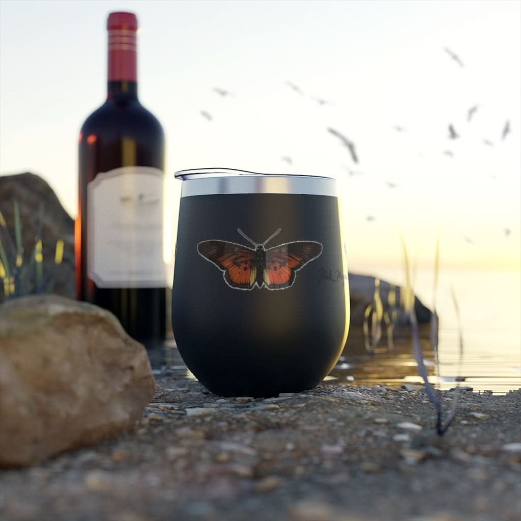 Orange Butterfly Copper Wine Tumbler