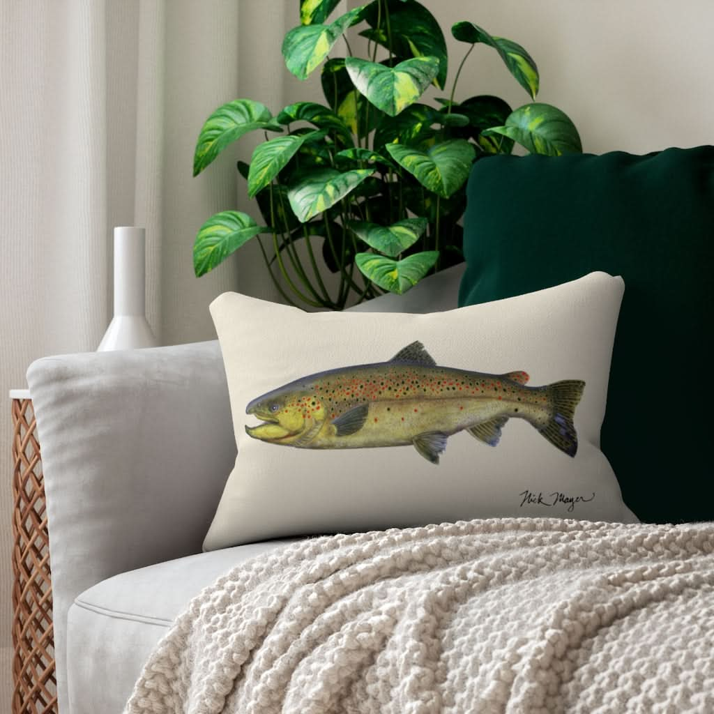 Brown Trout Throw Pillow