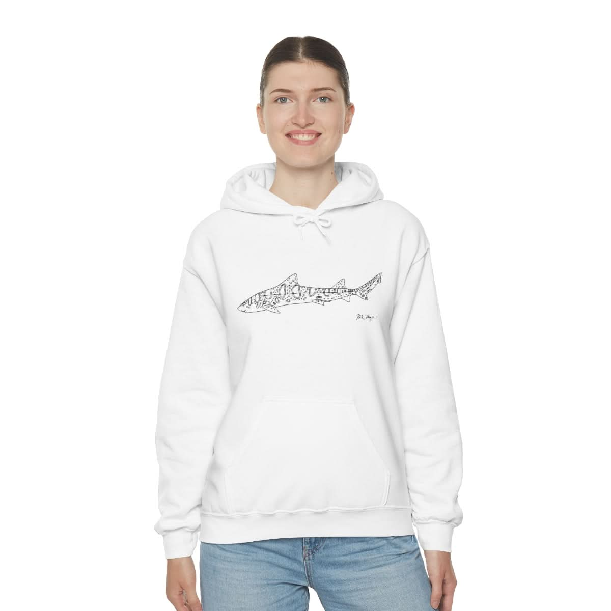 Leopard Shark Drawing Warm Hoodie