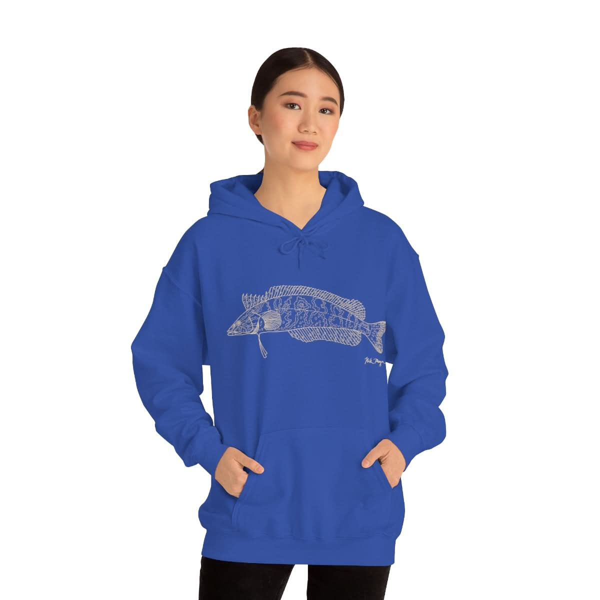 Giant Kelpfish Drawing Warm Hoodie