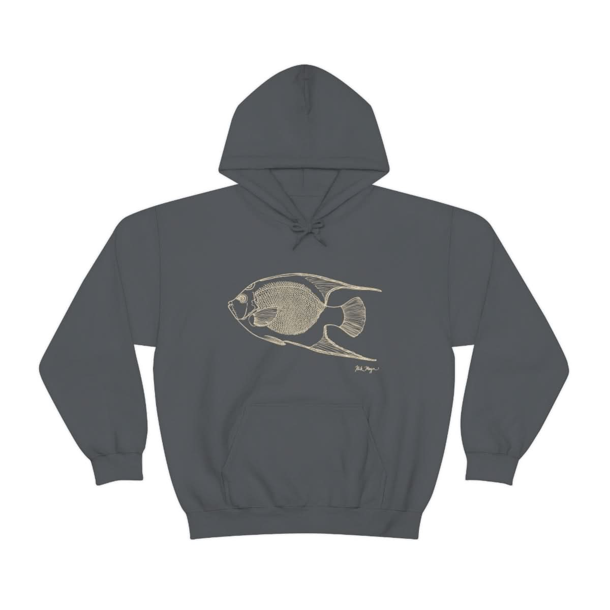 Queen Angelfish Drawing Warm Hoodie