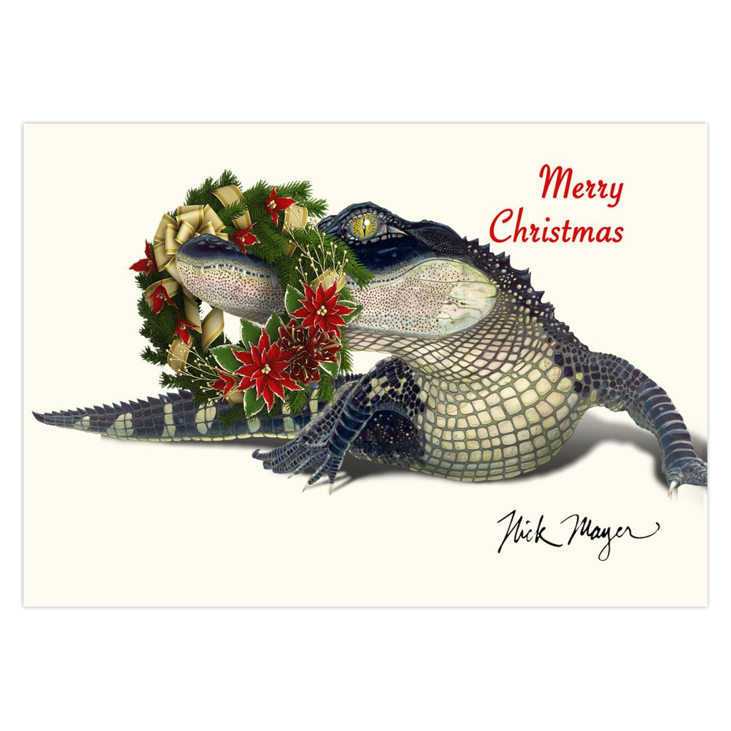 Eco-Friendly Santa's Little Helper Alligator Christmas Cards eco-friendly-santa-s-little-helper-alligator-christmas-cards