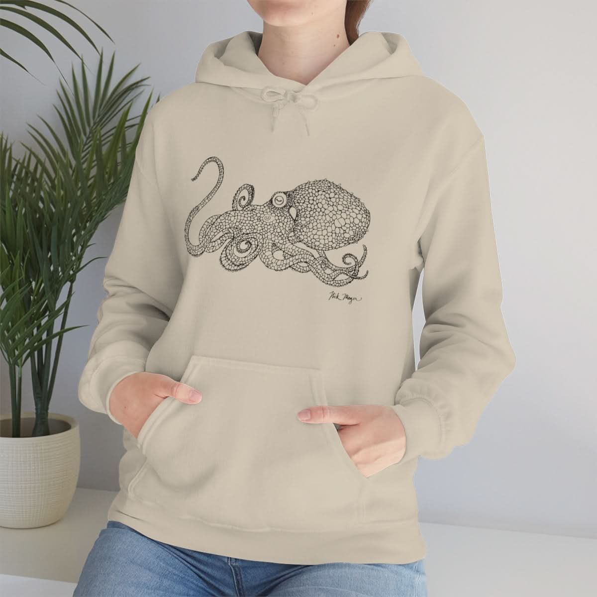 Octopus Drawing Warm Hoodie