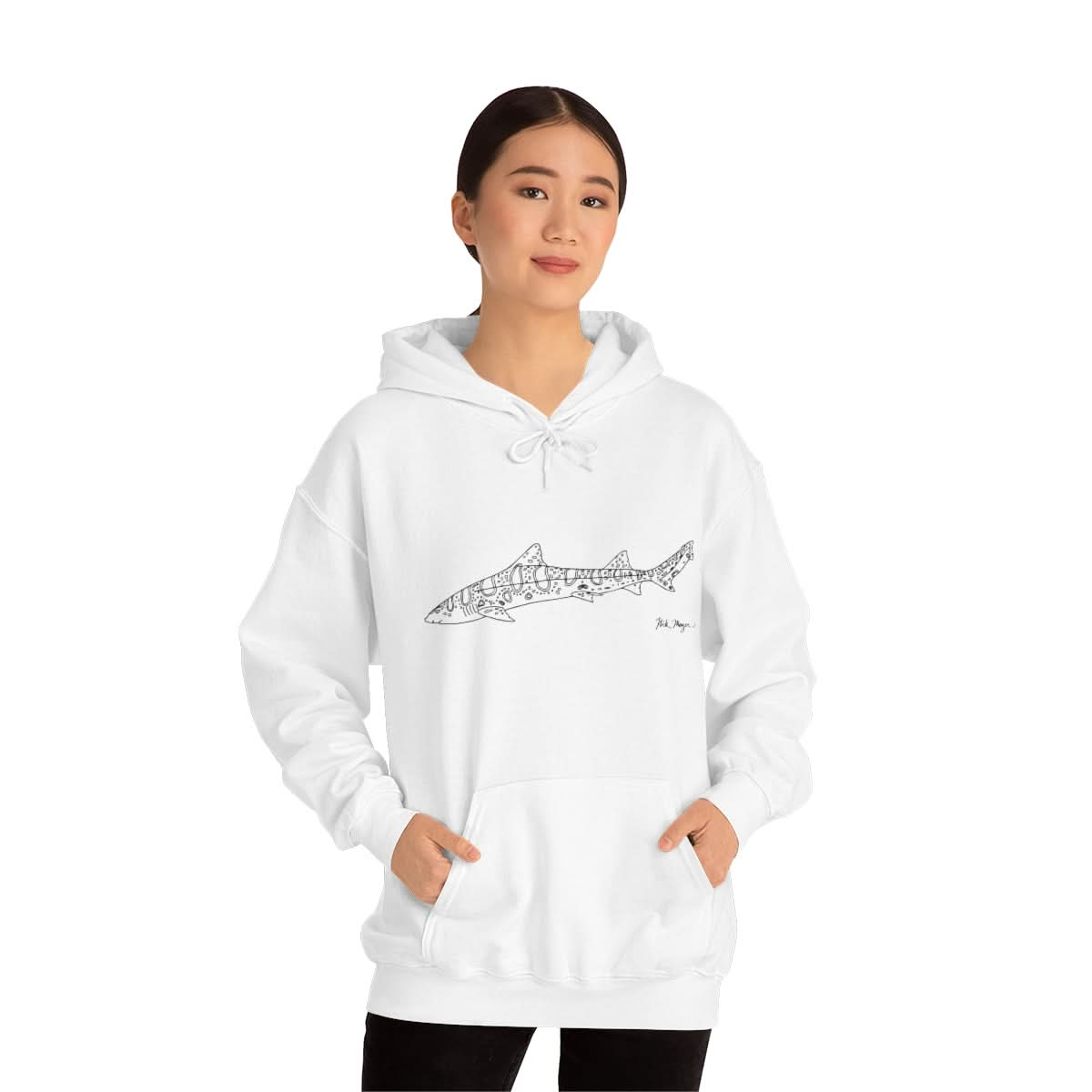 Leopard Shark Drawing Warm Hoodie