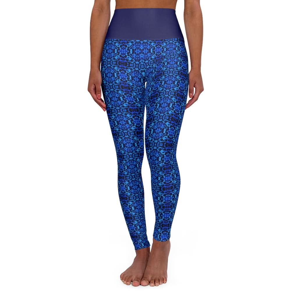 Blue Lobster High Waisted Yoga Leggings