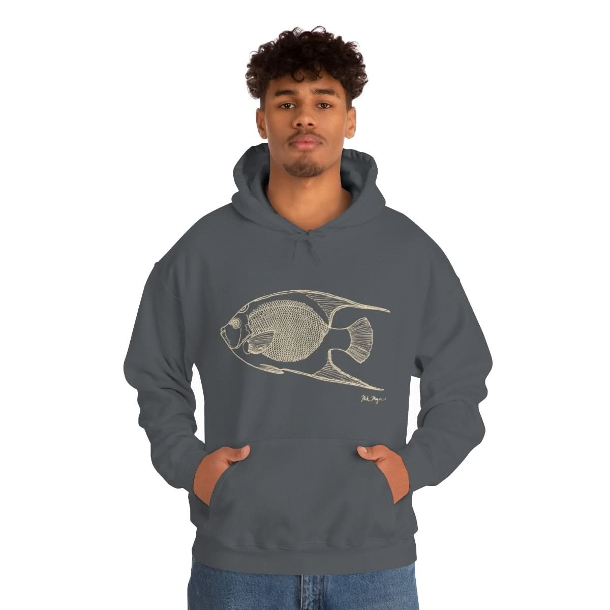 Queen Angelfish Drawing Warm Hoodie