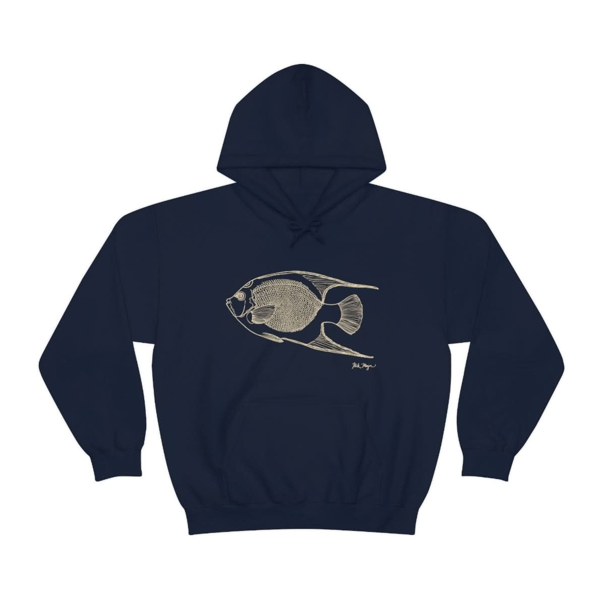 Queen Angelfish Drawing Warm Hoodie