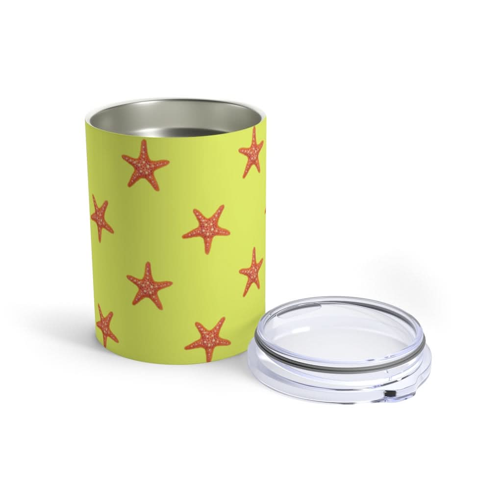 Yellow Starfish, 10 oz Steel Tumbler