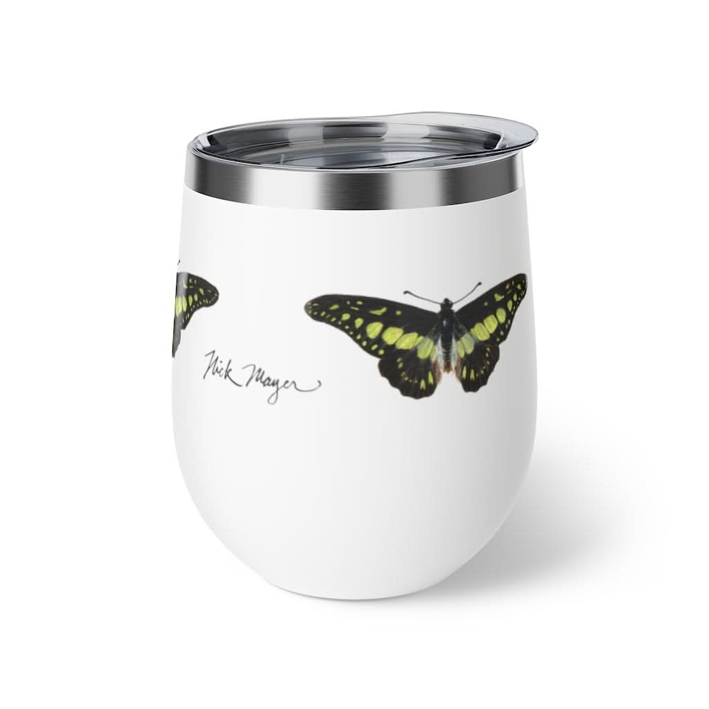 Green Butterfly Copper Wine Tumbler