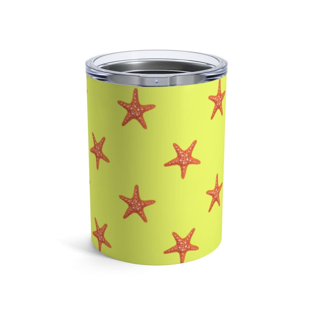 Yellow Starfish, 10 oz Steel Tumbler