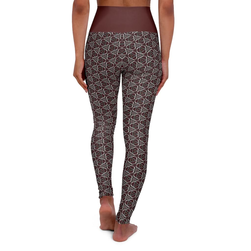 Maroon Butterfly 2 High Waisted Yoga Leggings