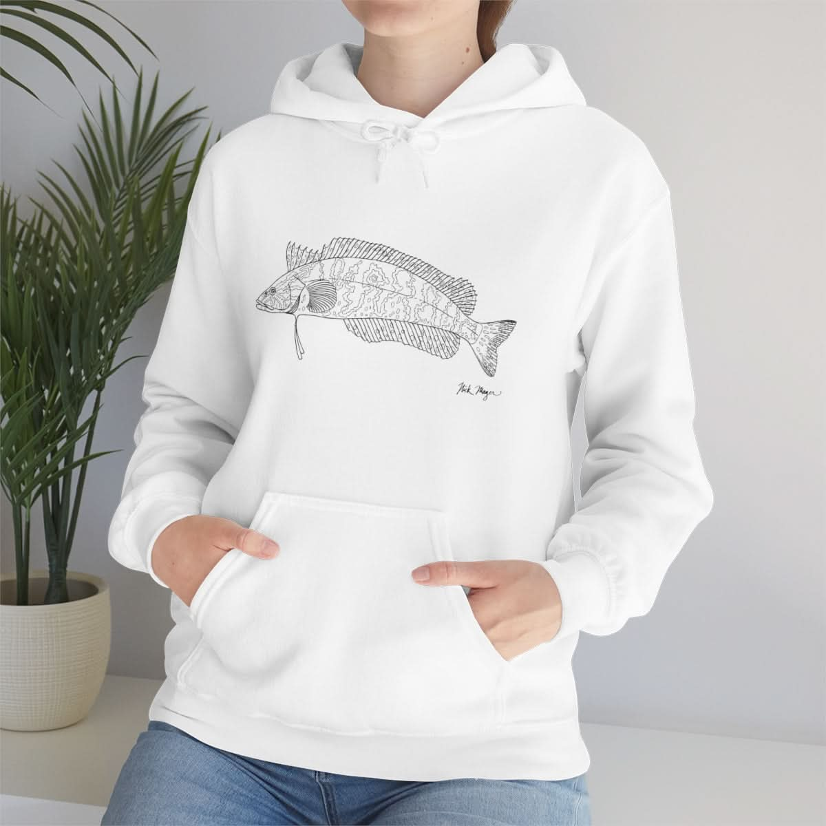 Giant Kelpfish Drawing Warm Hoodie