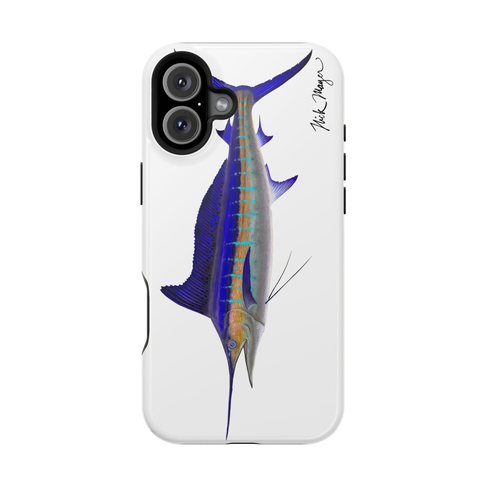 Striped Marlin MagSafe White iPhone Case