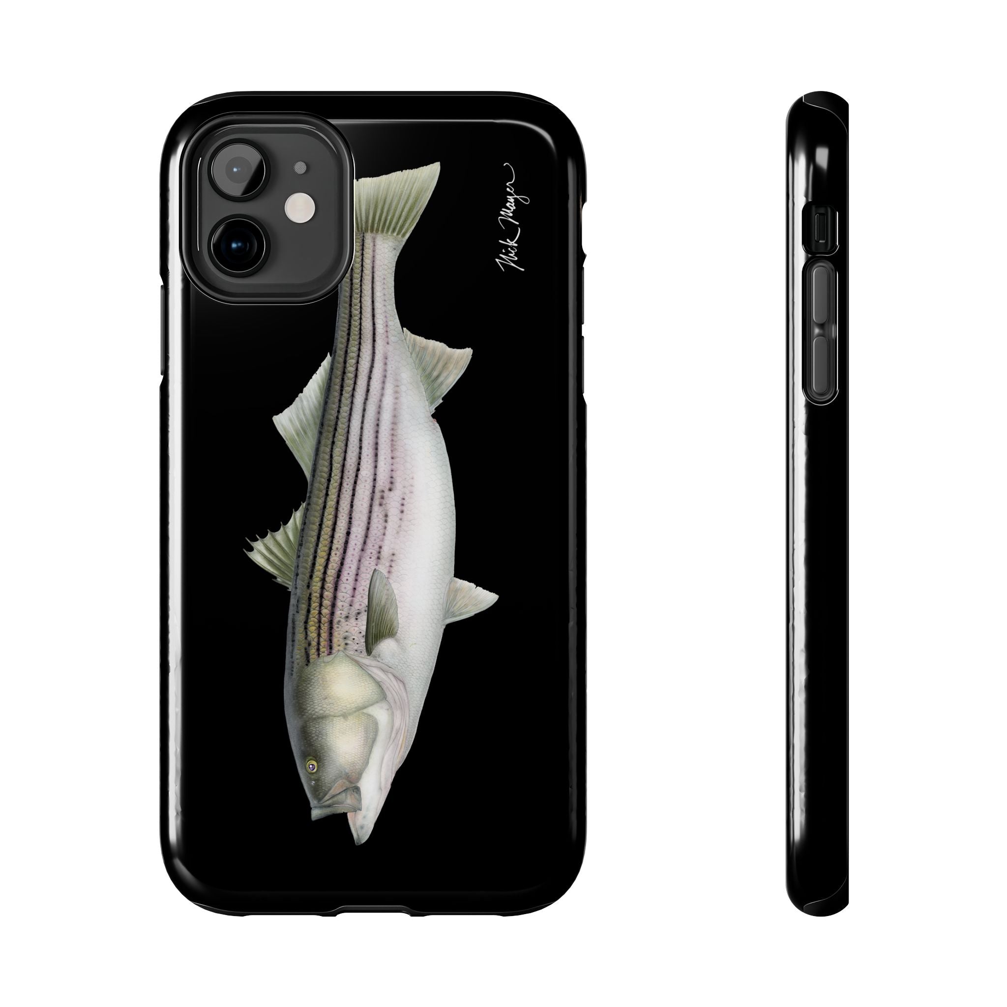 30 lb Striper - Black Phone Case (iPhone)
