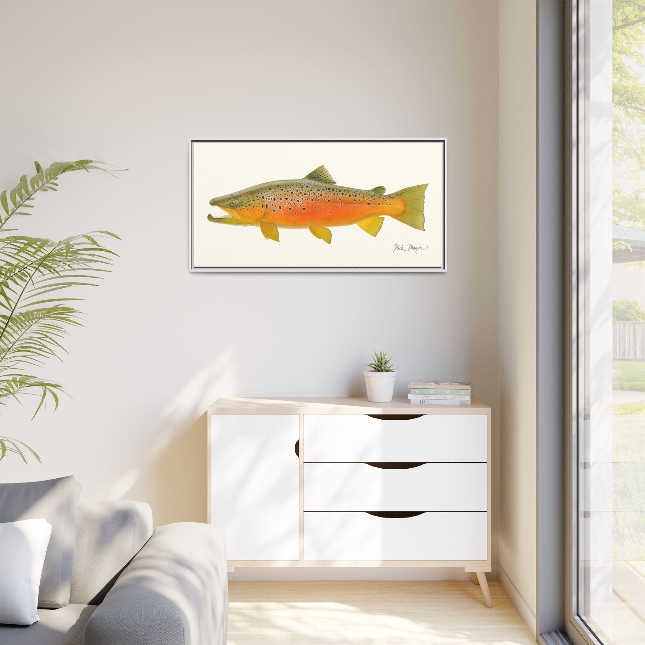 Brown Trout II Framed Canvas Print Printify