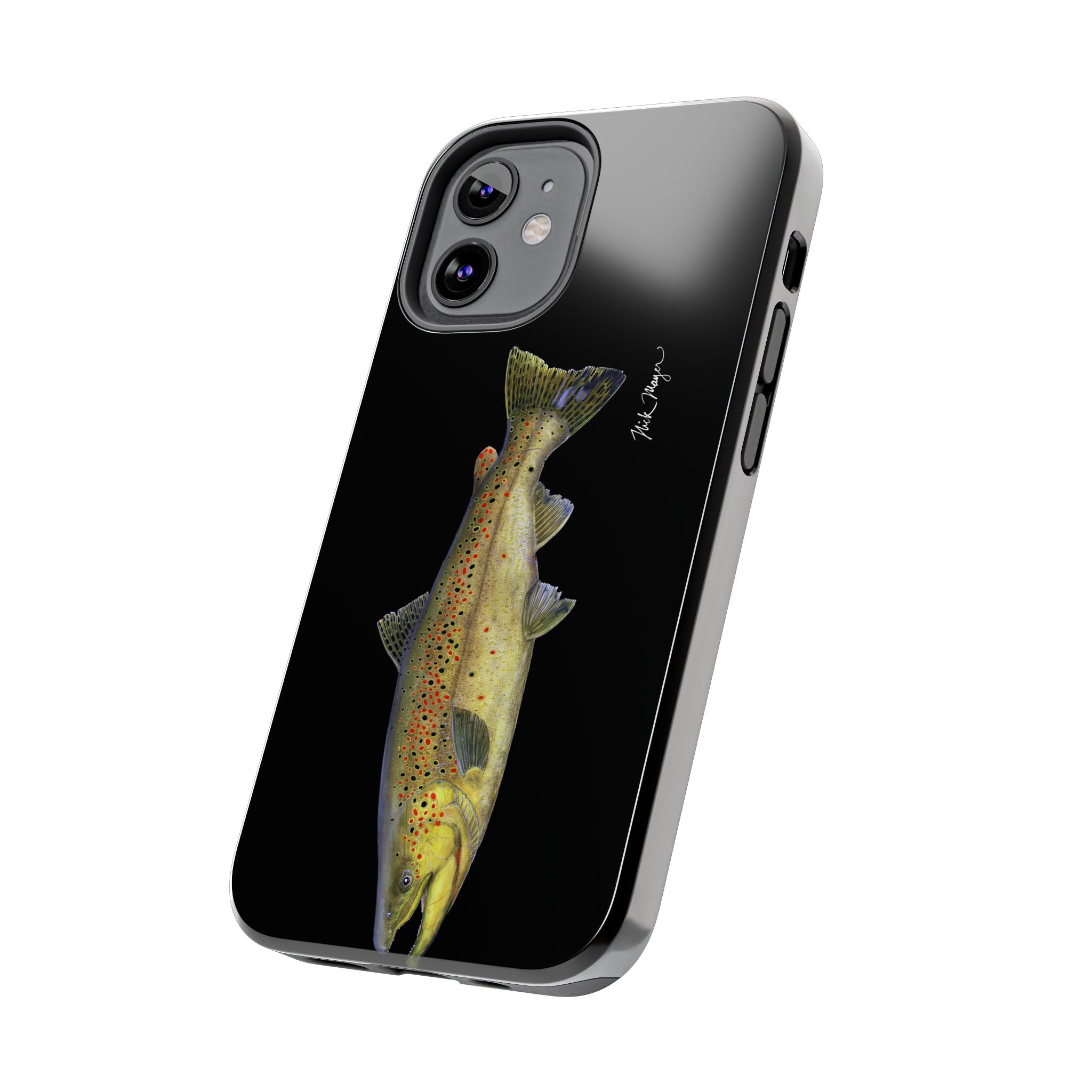 Brown Trout Black Phone Case (iPhone)