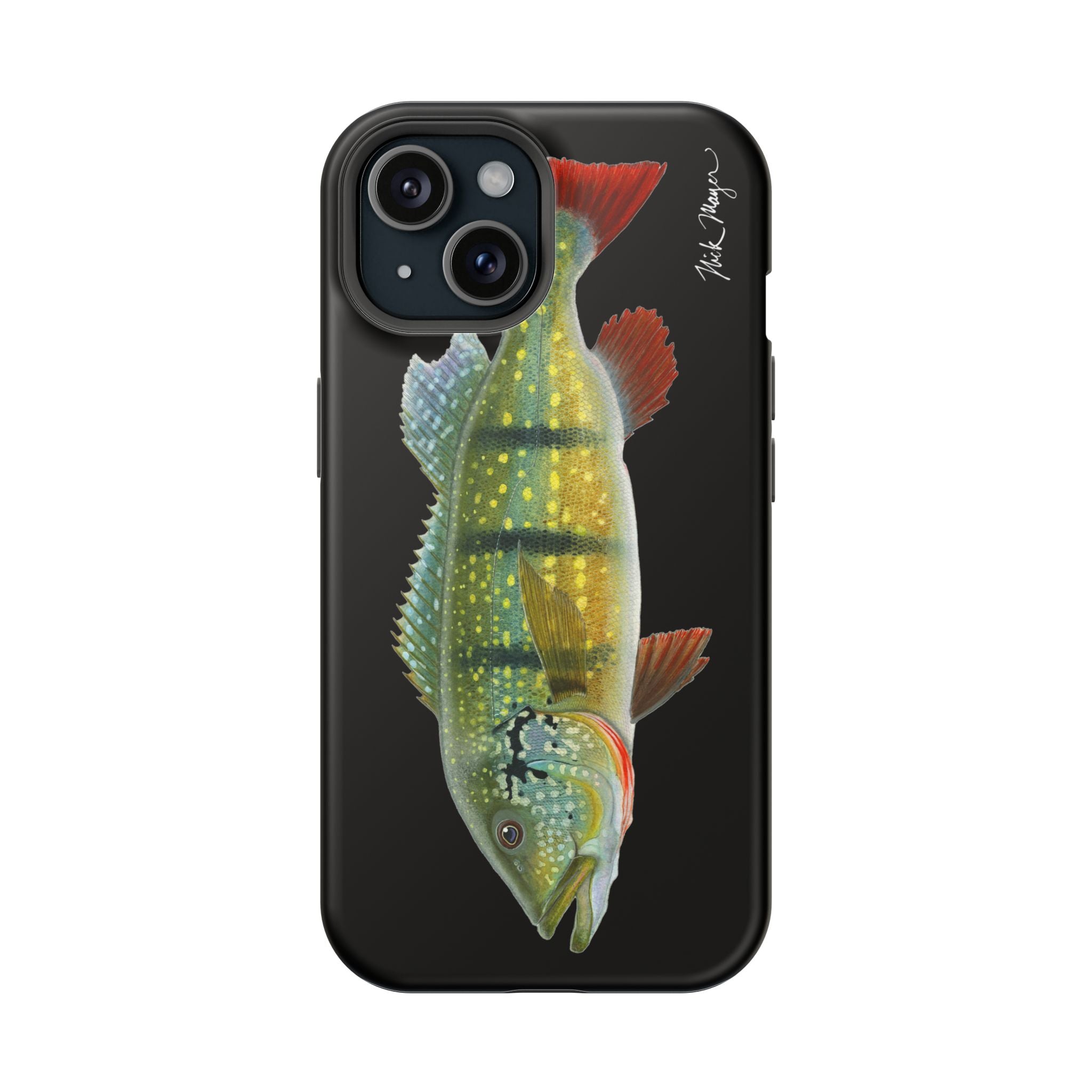 Peacock Bass MagSafe Black iPhone Case